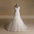 Graceful Mermaid Sweet Heart Pleated Bottom ORG Wedding Dress With Handmade Flowers